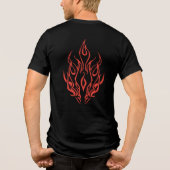 Flame Spirit Face | Tribal Fire Silhouette Art Tri-Blend Shirt (Achterkant)