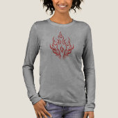 Flame Spirit Face | Tribal Fire Silhouette Art Tri-Blend Shirt (Voorkant)
