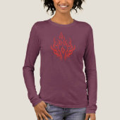 Flame Spirit Face | Tribal Fire Silhouette Art Tri-Blend Shirt (Voorkant)