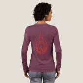 Flame Spirit Face | Tribal Fire Silhouette Art Tri-Blend Shirt (Achterkant)