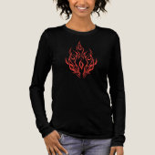 Flame Spirit Face | Tribal Fire Silhouette Art Tri-Blend Shirt (Voorkant)