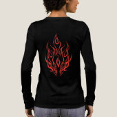 Flame Spirit Face | Tribal Fire Silhouette Art Tri-Blend Shirt (Achterkant)