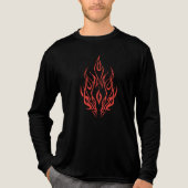 Flame Spirit Face | Tribal Fire Silhouette Art Tri-Blend Shirt (Voorkant volledig)