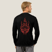 Flame Spirit Face | Tribal Fire Silhouette Art Tri-Blend Shirt (Achterkant)
