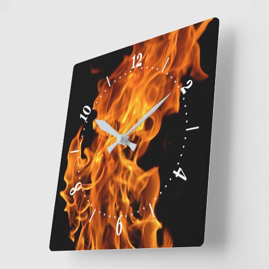 Flame Square Wall klok (Hoek)