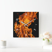 Flame Square Wall klok (Huis)