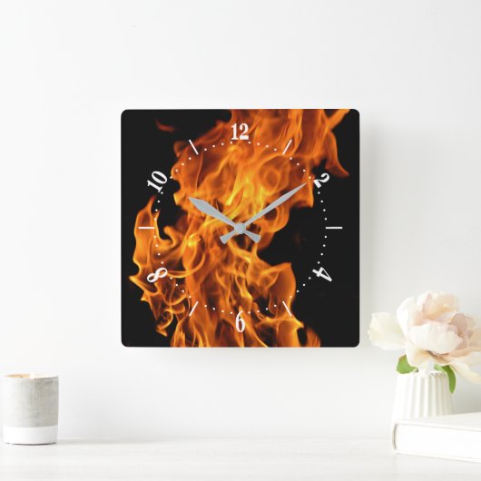 Flame Square Wall klok (Huis)