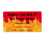 Flame Theme Zelfgemaakte Canning Label (Voorkant)