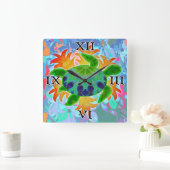 Flame Turtle Square Wall klok (Huis)