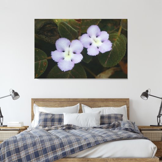 Flame Violet Tropical Wildflower Canvas Afdruk (Insitu (Slaapkamer))