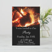 Flame vonkt 2 Party Invite Kaart (Staand voorkant)
