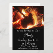 Flame vonkt 2 Party Invite Kaart (Voorkant / Achterkant)