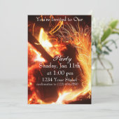 Flame vonkt Party Invite full Kaart (Staand voorkant)