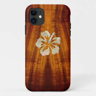 Flamed Koa met Hisbiscus iPhone 11 Hoesje
