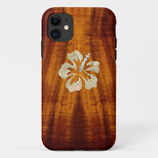 Flamed Koa met Hisbiscus Case-Mate iPhone Case (Achterkant)
