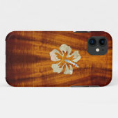 Flamed Koa met Hisbiscus Case-Mate iPhone Case (Achterkant (horizontaal))