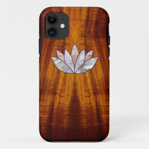Flamed Koa Wood met Lotus Blossom Case-Mate iPhone Case
