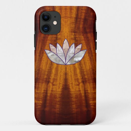 Flamed Koa Wood met Lotus Blossom Case-Mate iPhone Case (Achterkant)