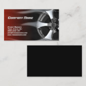 Flamed Tyre Rim Auto Repair Service Rode Kaart Visitekaartje (Voorkant / Achterkant)