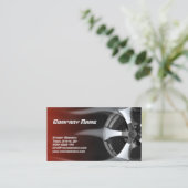 Flamed Tyre Rim Auto Repair Service Rode Kaart Visitekaartje (Staand voorkant)