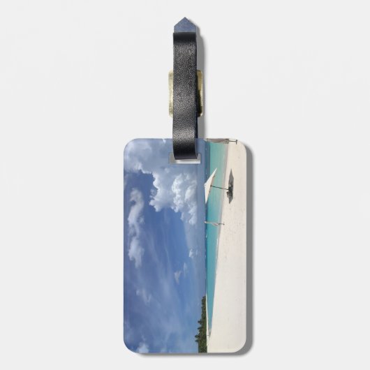 Flamenco Beach Culebra Puerto Rico Bagagelabel (Achterkant verticaal)