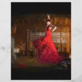 Flamenco brandt een theehuis in Tokio, Japan Briefhoofd Sjabloon (Voorkant)