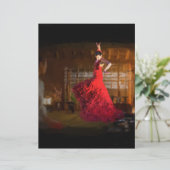 Flamenco brandt een theehuis in Tokio, Japan Briefhoofd Sjabloon (Staand voorkant)