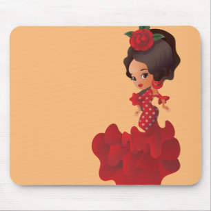 Flamenco cartoon chibi kawaii meisje muismat