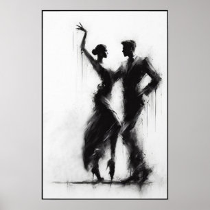 Flamenco Dance Duo Abstract Poster
