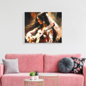 Flamenco Dance Gitana Modern Flamenco Girl Passion Canvas Afdruk (Insitu (Woonkamer))