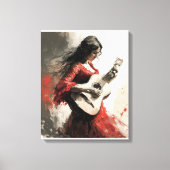 Flamenco Dance Gitana Modern Flamenco Girl Passion Canvas Afdruk (Voorkant)