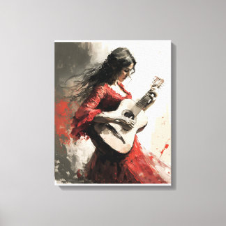 Flamenco Dance Gitana Modern Flamenco Girl Passion Canvas Afdruk