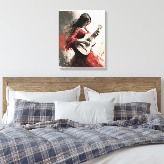 Flamenco Dance Gitana Modern Flamenco Girl Passion Canvas Afdruk (Insitu (Slaapkamer))