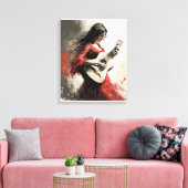 Flamenco Dance Gitana Modern Flamenco Girl Passion Canvas Afdruk (Insitu (Woonkamer))