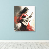 Flamenco Dance Gitana Modern Flamenco Girl Passion Canvas Afdruk (Insitu (Houten vloer))