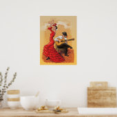 Flamenco Dance – Illustrated Art Poster (Geen teks (Keuken)
