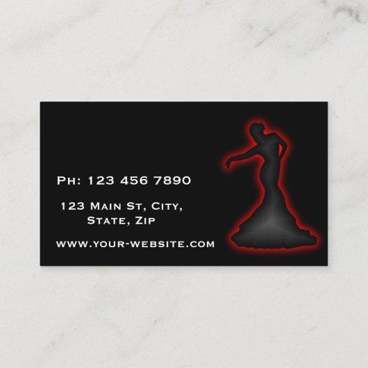 Flamenco Dance Instructor Visitekaartjes (Achterkant)