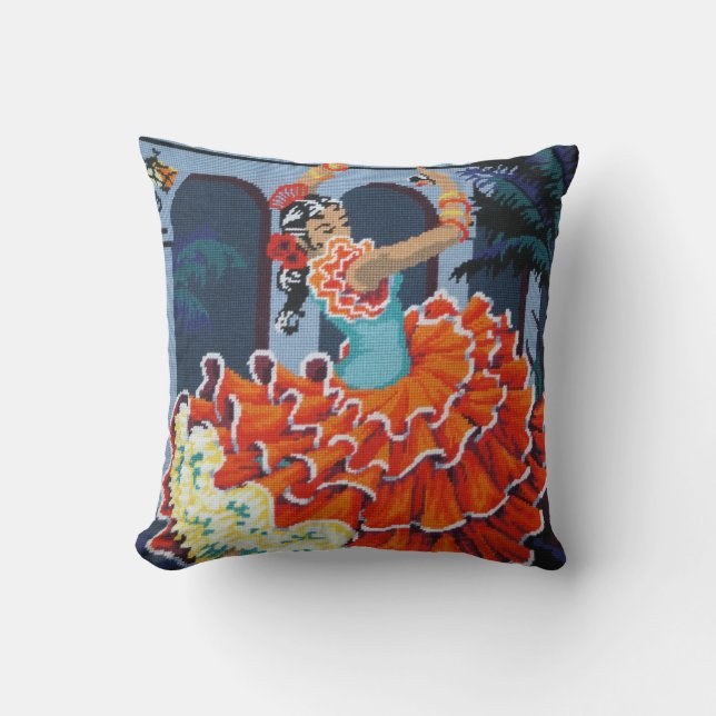 Flamenco Dancer American Mojo Pillow/Cushion Kussen (Voorkant)