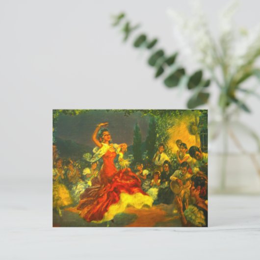 Flamenco Dancer Briefkaart (Staand voorkant)