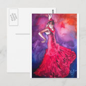 FLAMENCO DANCER BRIEFKAART (Voorkant / Achterkant)