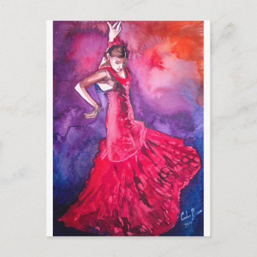 FLAMENCO DANCER BRIEFKAART (Voorkant)