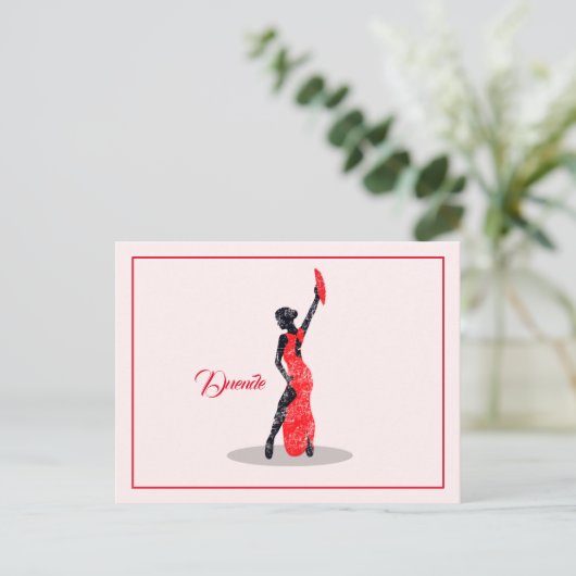 Flamenco Dancer Briefkaart (Staand voorkant)