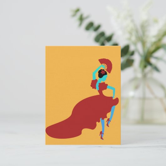 Flamenco Dancer Briefkaart (Staand voorkant)