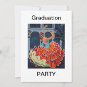 Flamenco Dancer Graduation Party Invitation Kaart (Voorkant)