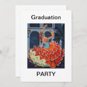 Flamenco Dancer Graduation Party Invitation Kaart (Voorkant / Achterkant)
