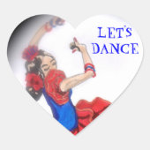 Flamenco Dancer Hart Sticker (Voorkant)