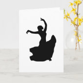 Flamenco Dancer in de witte cirkel Kaart (Gele Bloem)
