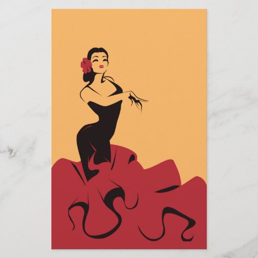 flamenco dancer in een spectaculair podium flyer (Voorkant)