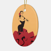 flamenco dancer in een spectaculair podium keramisch ornament (Links)