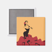 flamenco dancer in een spectaculair podium magneet (Voorkant / Achterkant)